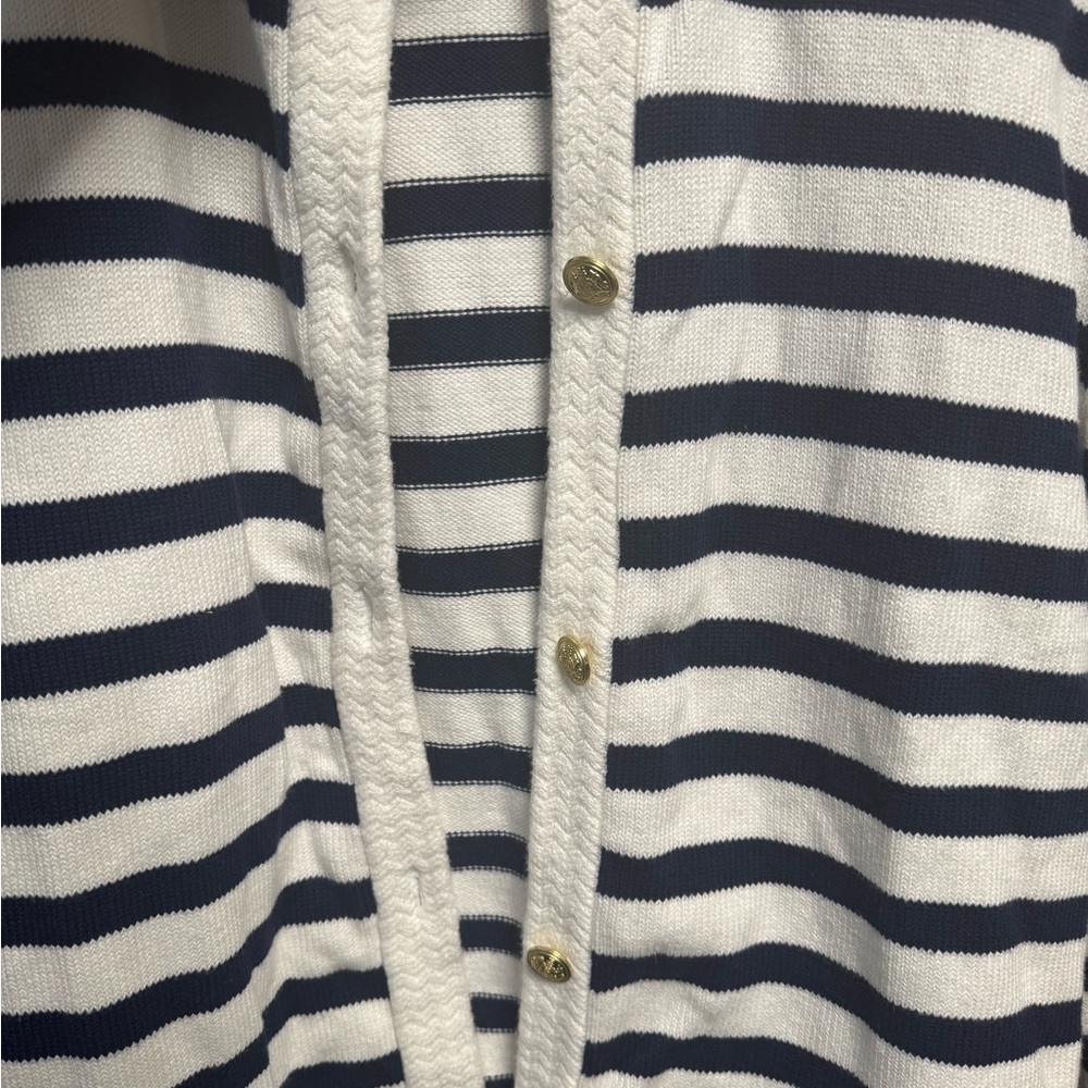 J. Crew Women's Navy and White Striped Cardigan - Picture 7 of 13